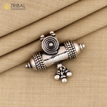925 sterling silver tribal amulet pendant featuring intricate tribal jewelry design with detailed carvings and traditional motifs.