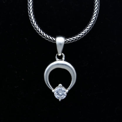 925 Sterling silver antique design diamond pendant with intricate tribal ornament details, showcasing craftsmanship and elegance.