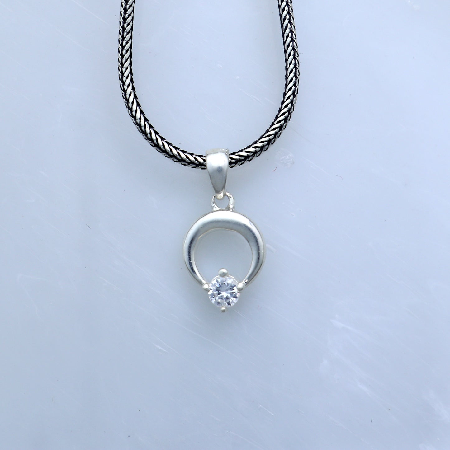925 Sterling silver antique diamond pendant with intricate tribal design, crafted by TRIBAL ORNAMENTS.