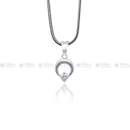 925 Sterling silver antique diamond pendant with tribal design, featuring intricate craftsmanship and sparkling diamond accents.