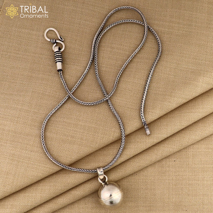 925 sterling silver cat jingling pendant with ball design, tribal pet jewelry, tribal ornaments NSP1062