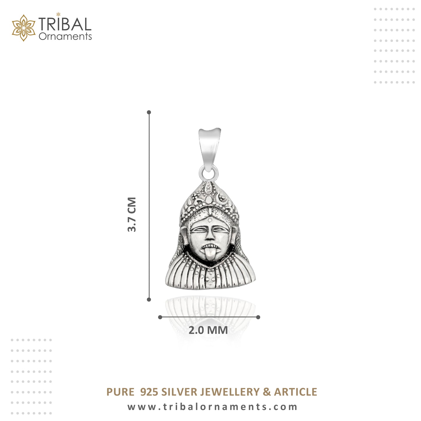 925 sterling silver blessing Goddess Kalika maa/ Kali ma pendant, amazing unisex mahakali pendant jewelry tribal jewelry ssp1565 - TRIBAL ORNAMENTS
