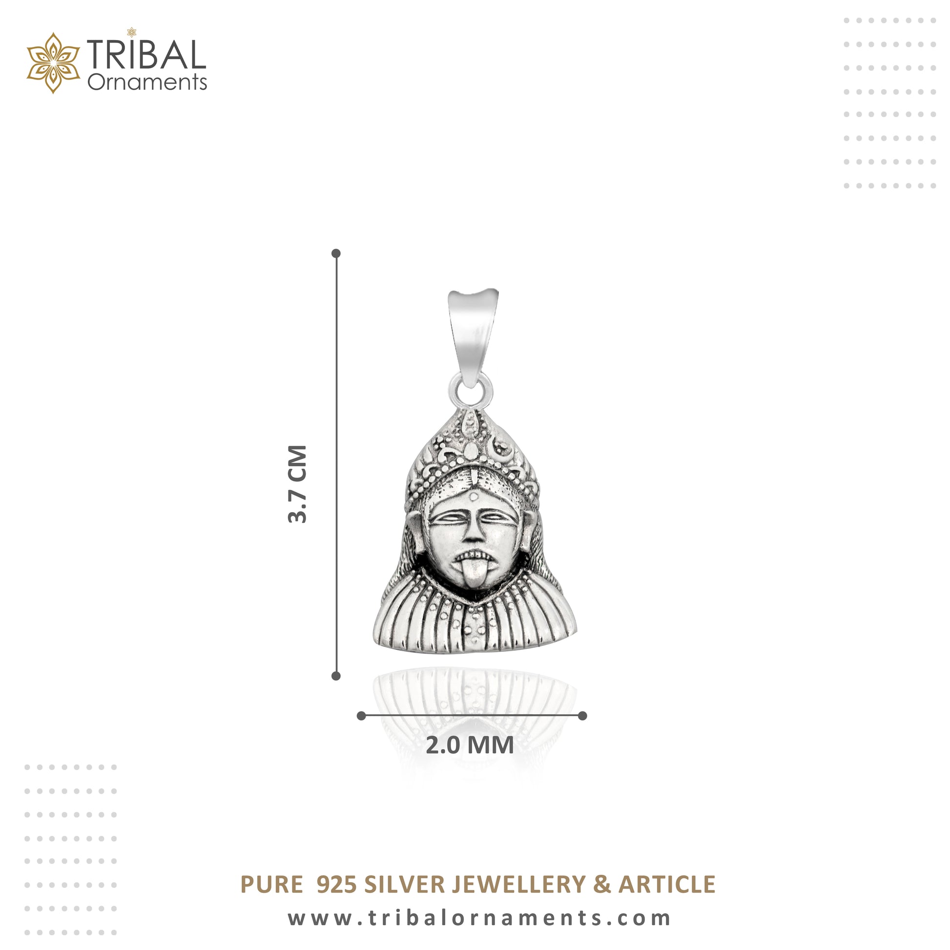 925 sterling silver blessing Goddess Kalika maa/ Kali ma pendant, amazing unisex mahakali pendant jewelry tribal jewelry ssp1565 - TRIBAL ORNAMENTS