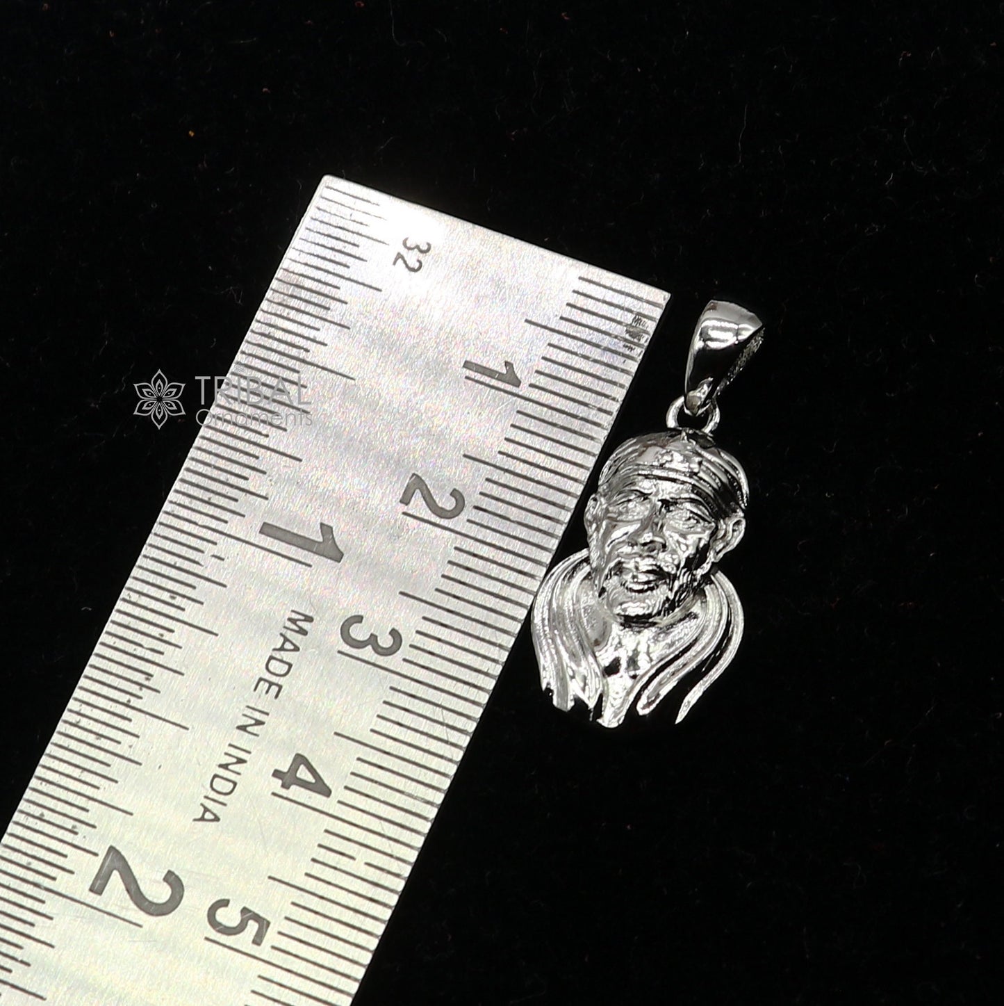 925 sterling silver blessing sirdi sai baba pendant, amazing divine pendant locket tribal jewelry nsp804 - TRIBAL ORNAMENTS