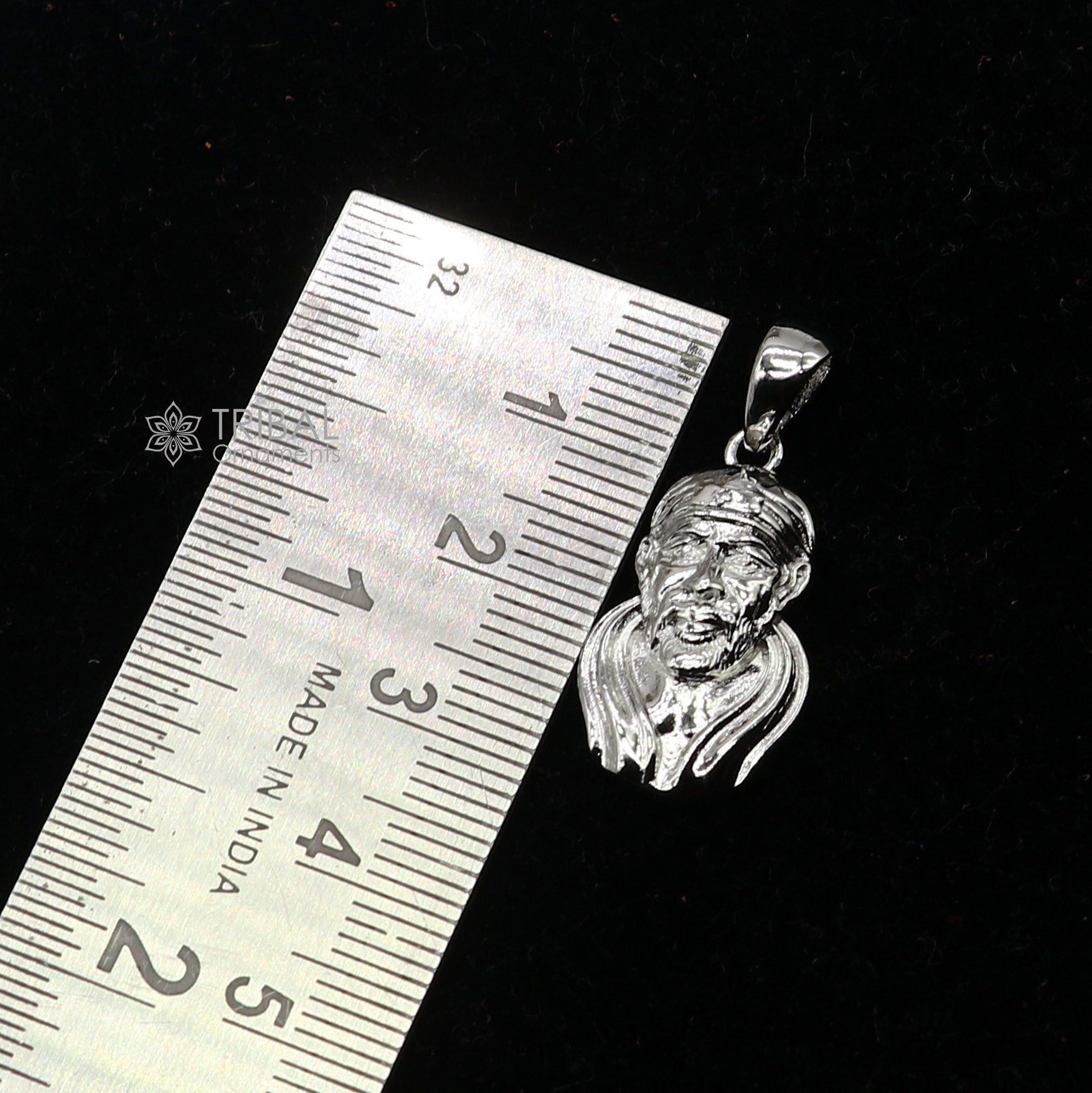 925 sterling silver blessing sirdi sai baba pendant, amazing divine pendant locket tribal jewelry nsp804 - TRIBAL ORNAMENTS