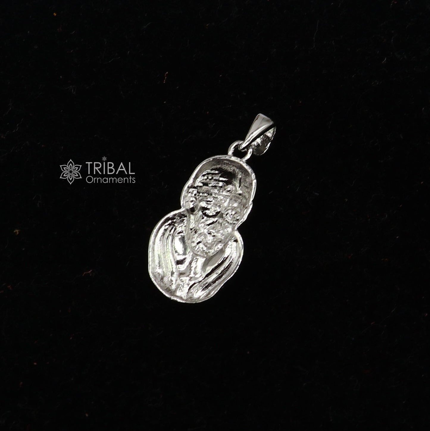 925 sterling silver blessing sirdi sai baba pendant, amazing divine pendant locket tribal jewelry nsp804 - TRIBAL ORNAMENTS