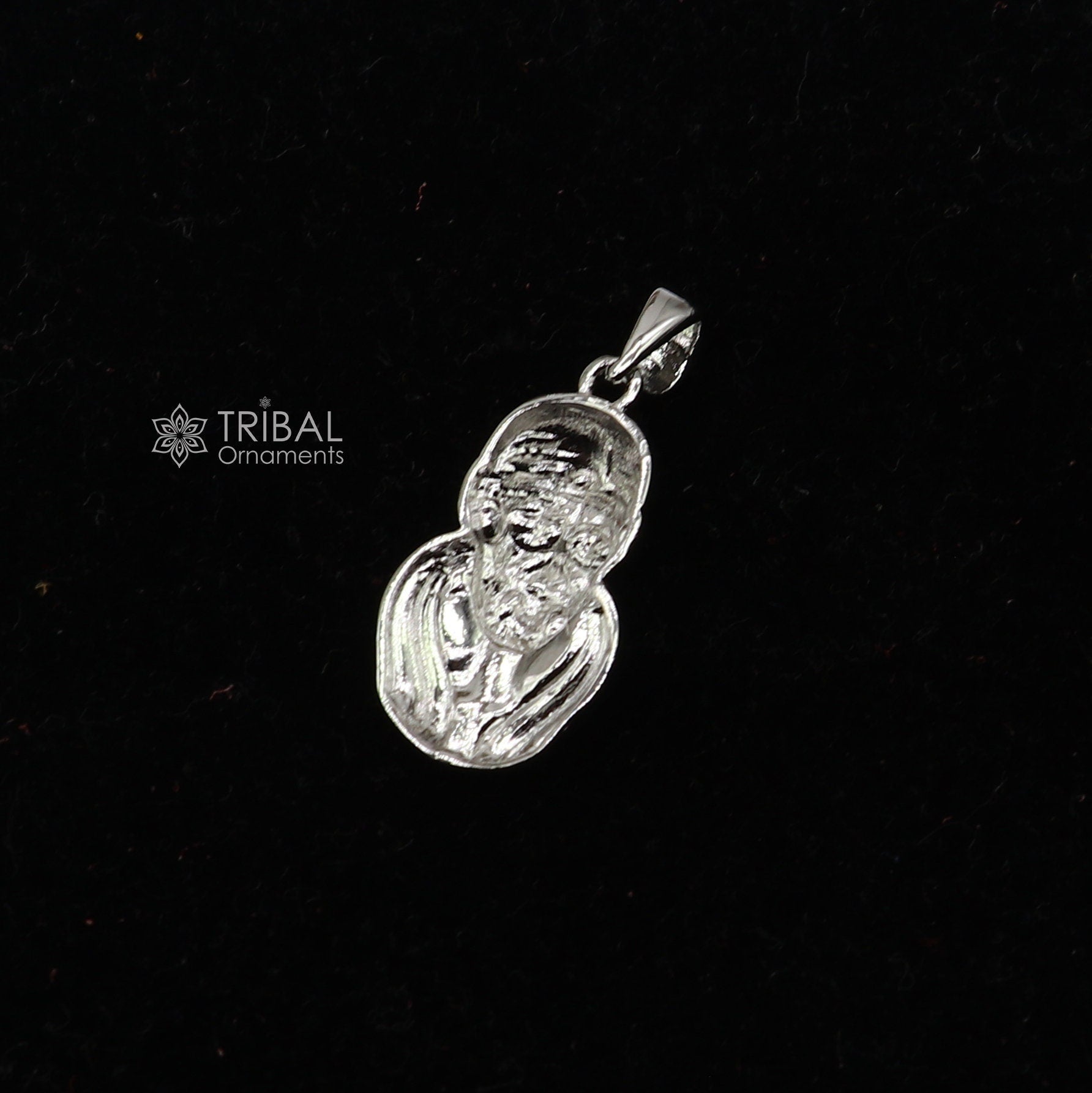925 sterling silver blessing sirdi sai baba pendant, amazing divine pendant locket tribal jewelry nsp804 - TRIBAL ORNAMENTS