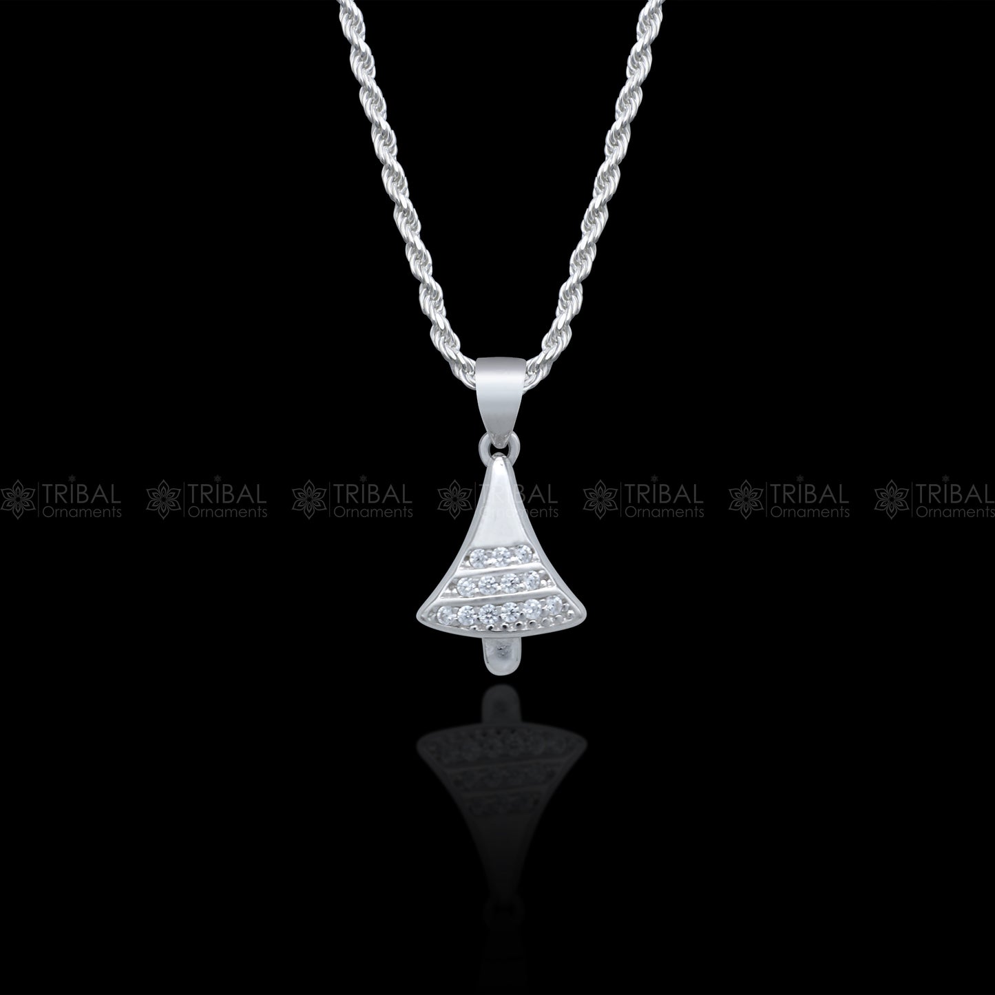 925 Sterling silver christmas diamond cubic zirconia stone  pendant nsp983 - TRIBAL ORNAMENTS