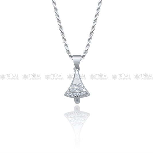 925 Sterling silver christmas diamond cubic zirconia stone  pendant nsp983 - TRIBAL ORNAMENTS