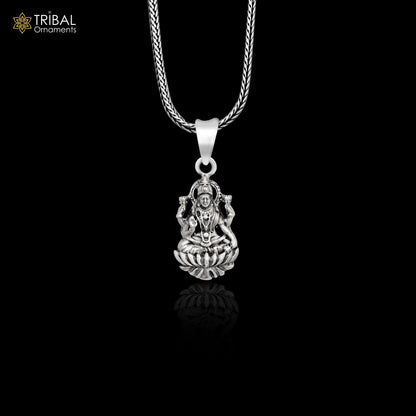 925 sterling silver customized vintage antique style Goddess Laxmi Pendant, amazing design stunning pendant unisex gifting jewelry ssp538 - TRIBAL ORNAMENTS
