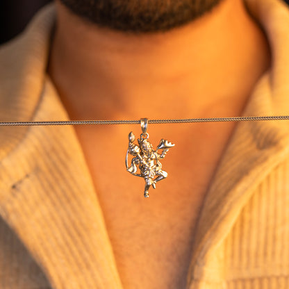925 sterling silver Lord Hanuman BajaranBali pendant featuring a vintage-style unisex design, perfect for jewelry gifting.