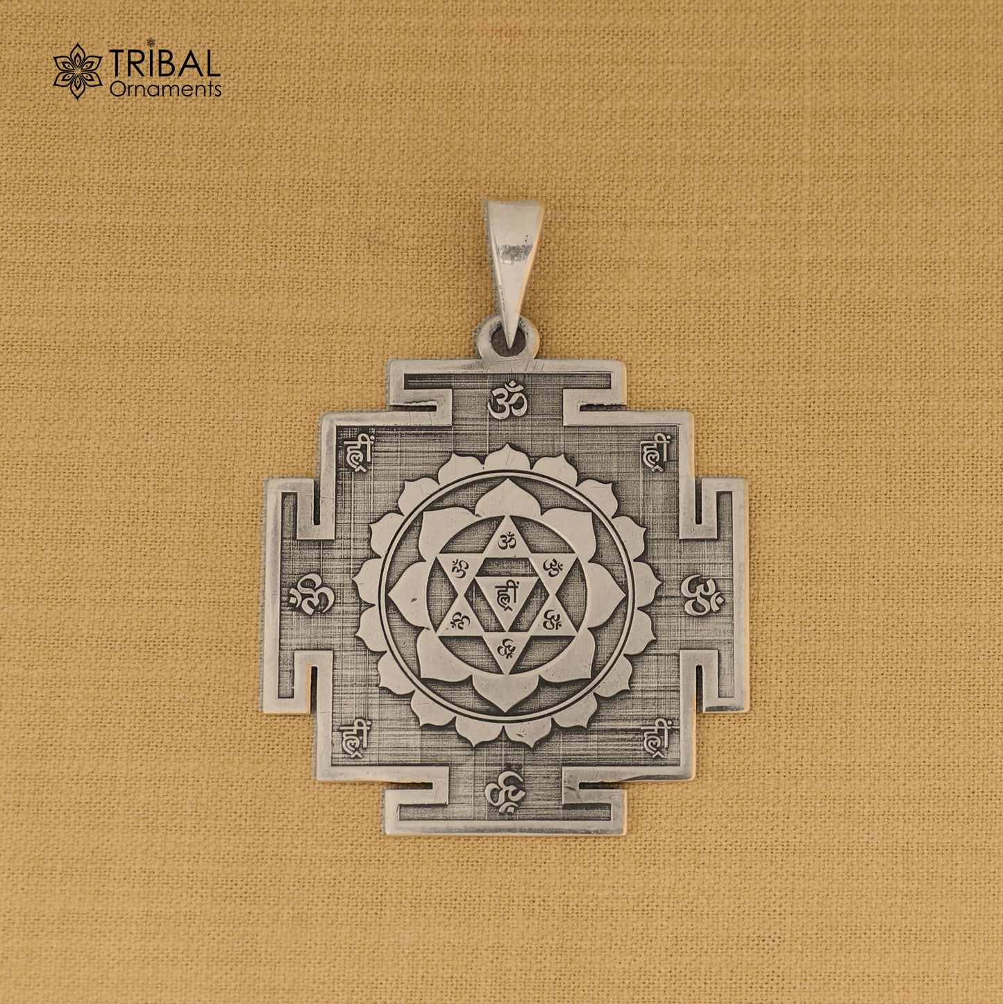 925 sterling silver Divine Baglamukhi Maha Yantram Silver Pendant Energetic Kavacham pendant nsp1098 - TRIBAL ORNAMENTS