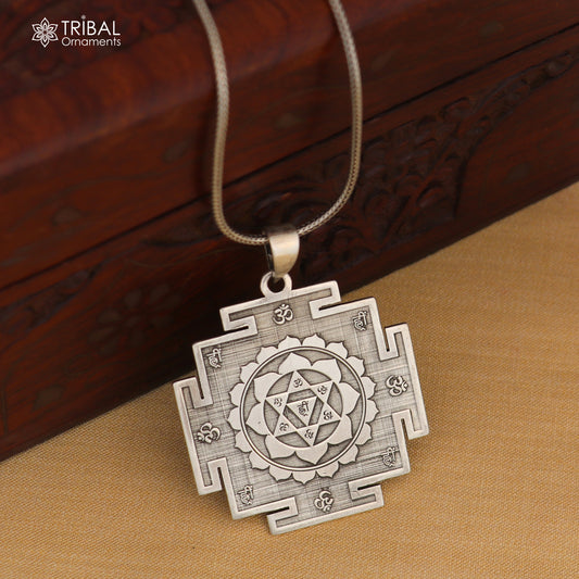 925 sterling silver Divine Baglamukhi Maha Yantram Silver Pendant Energetic Kavacham pendant nsp1098 - TRIBAL ORNAMENTS