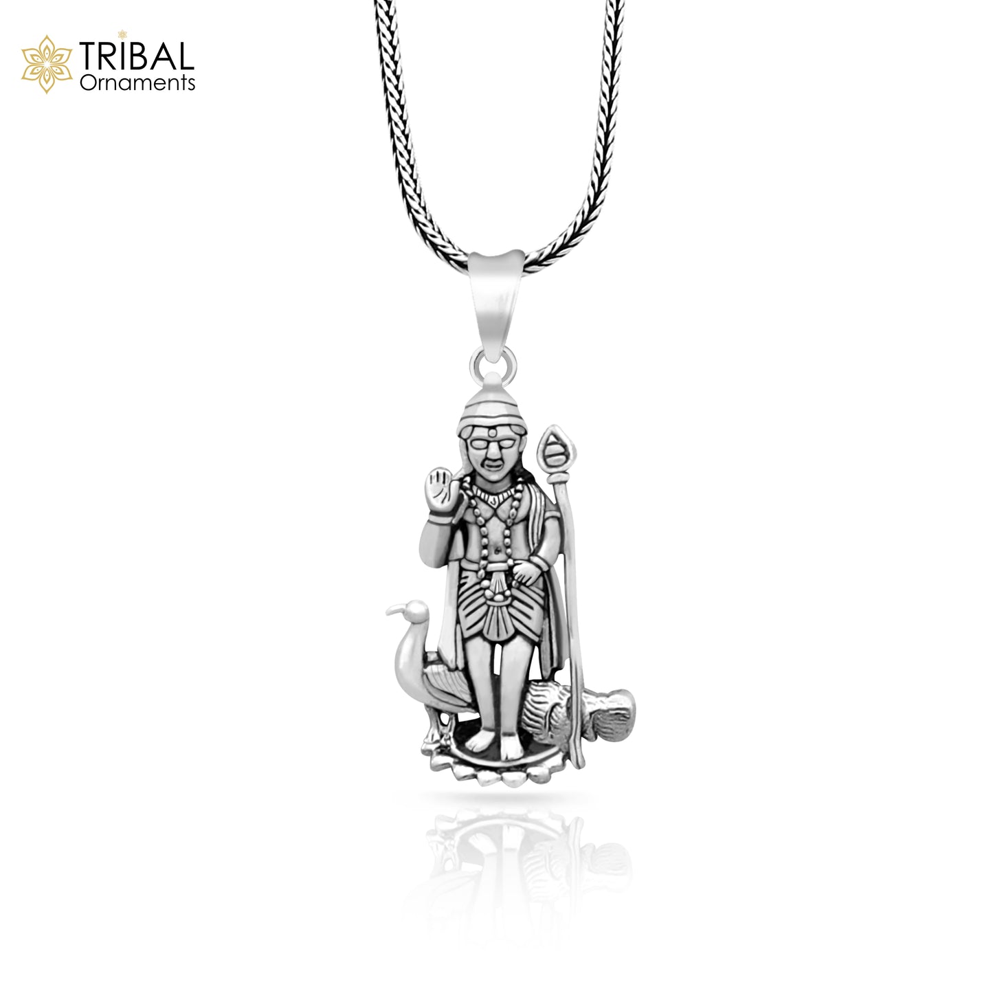 925 sterling silver Divine lord murugan KARTHIKEYA pendant, excellent vintage designer silver handmade elegant pendant jewelry ssp1614 - TRIBAL ORNAMENTS