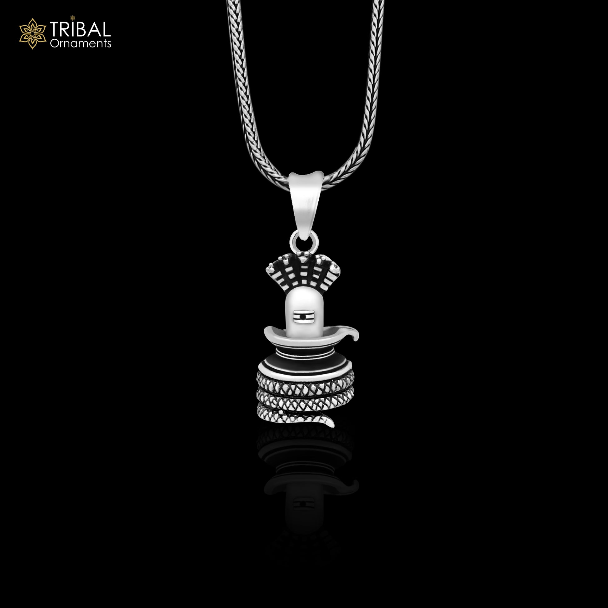 925 sterling silver Lord Shiva Lingam pendant necklace, detailed divine god jewelry with intricate design, from TRIBAL ORNAMENTS.