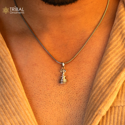 925 sterling silver Shiva Lingam pendant necklace with intricate tribal design, showcasing divine god symbol in jewelry.