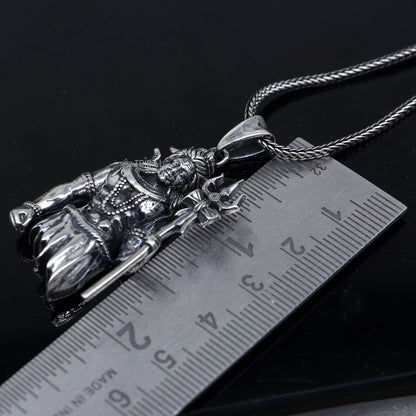 925 Sterling Silver Mahakal Pendant featuring Lord Shiva, Tribal Ornaments jewelry, detailed divine god pendant for necklace.
