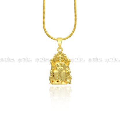 925 sterling silver gold-polished Lord Ganesha pendant from TRIBAL ORNAMENTS, featuring intricate divine design and craftsmanship.