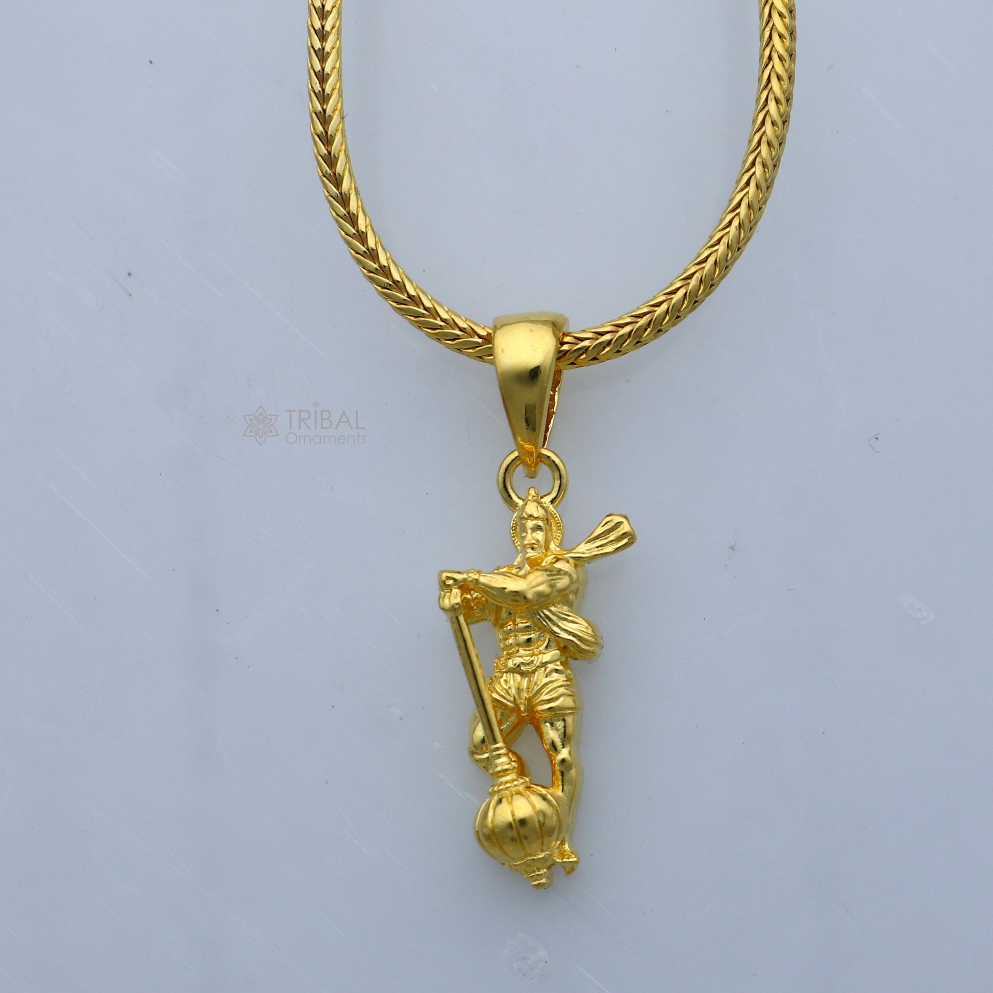925 sterling silver gold polished Lord Hanuman divine pendant nsp898 - TRIBAL ORNAMENTS