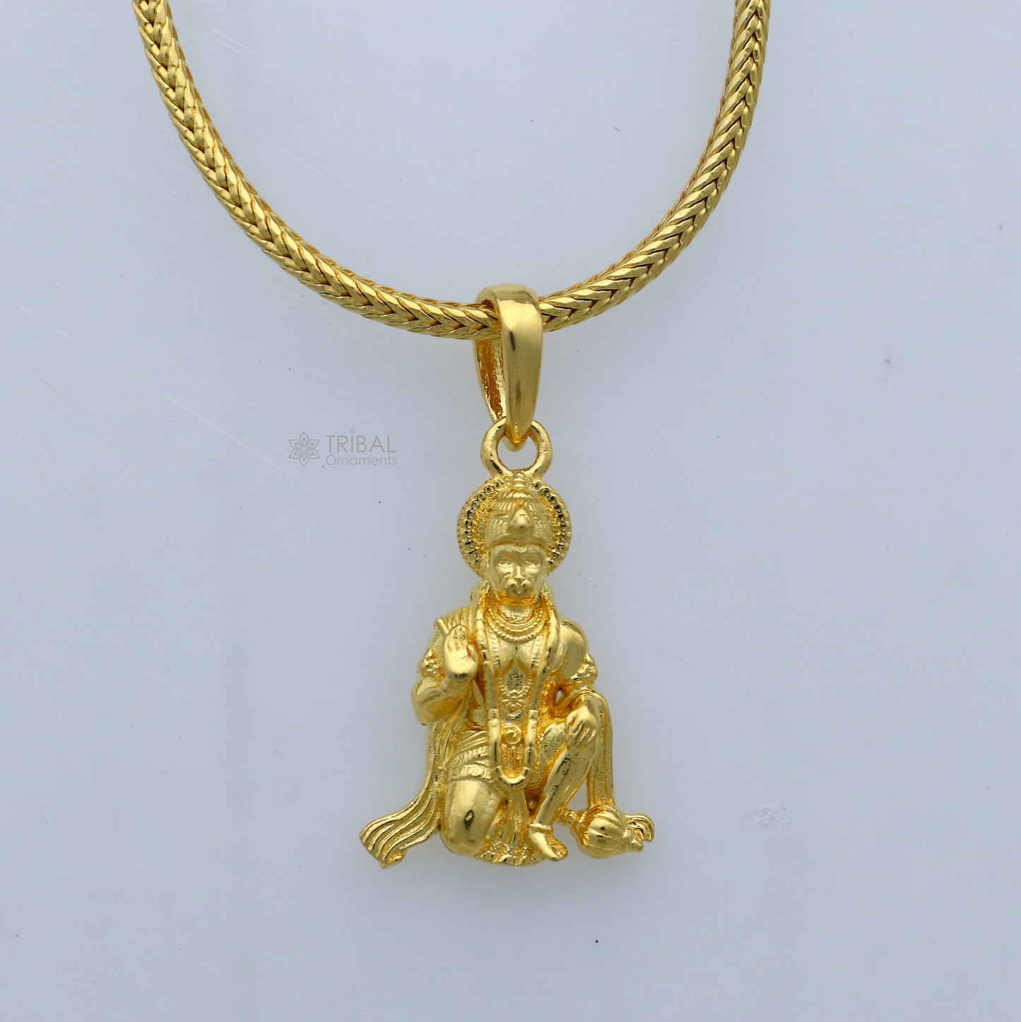 925 sterling silver gold polished Lord Hanuman divine pendant nsp899 - TRIBAL ORNAMENTS