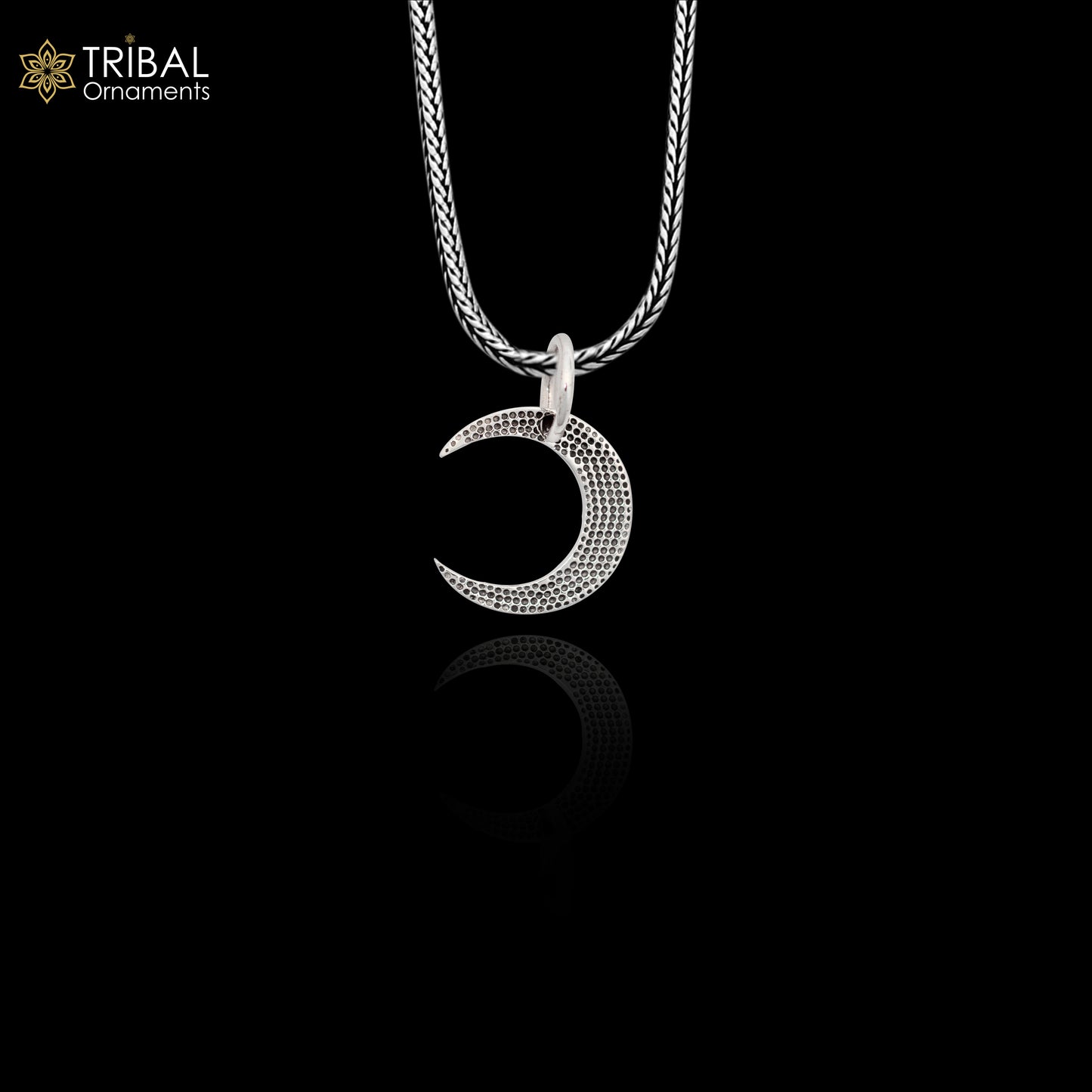 925 sterling silver unique half moon pendant amazing delicate silver jewelry for both men and women nsp651 - TRIBAL ORNAMENTS