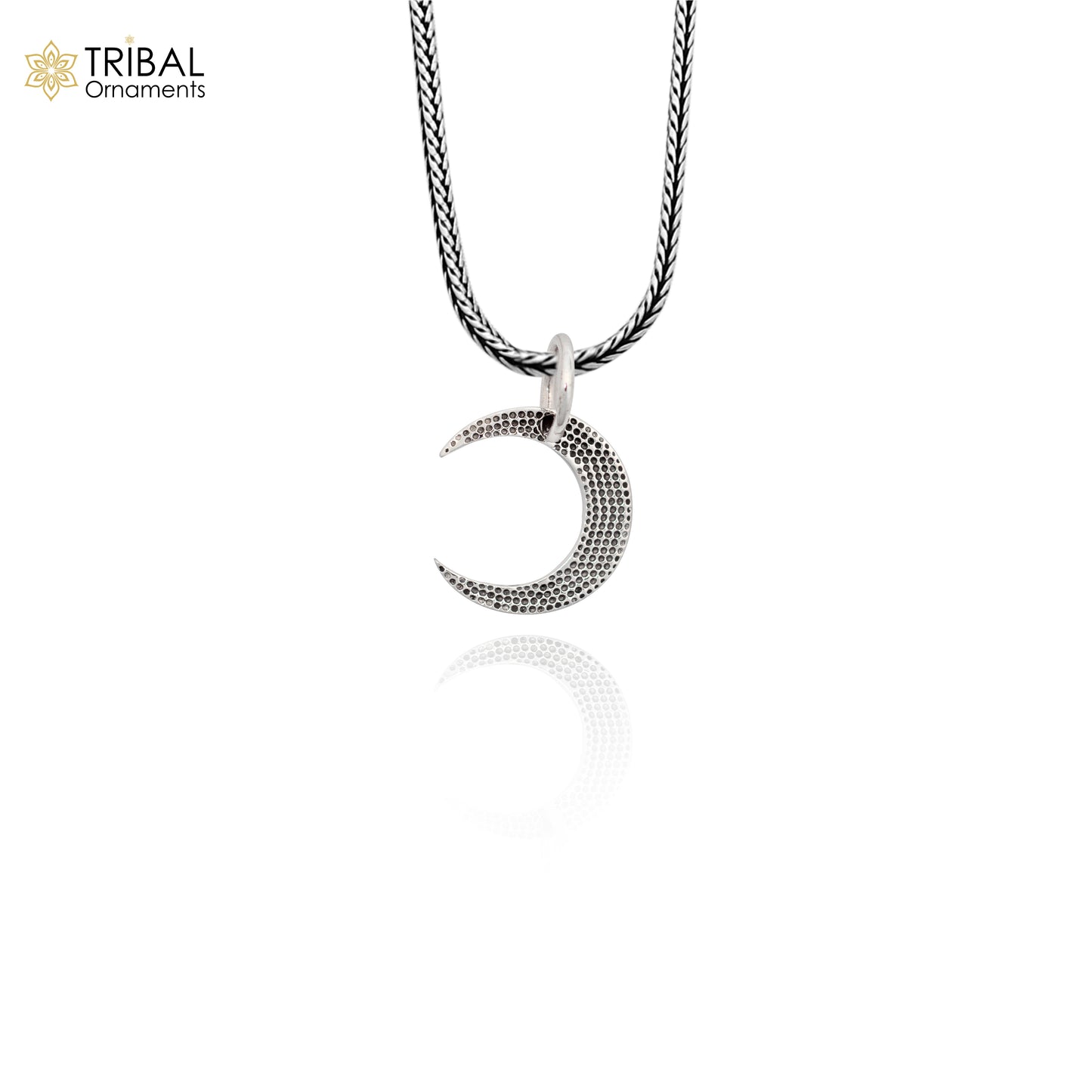 925 sterling silver unique half moon pendant amazing delicate silver jewelry for both men and women nsp651 - TRIBAL ORNAMENTS