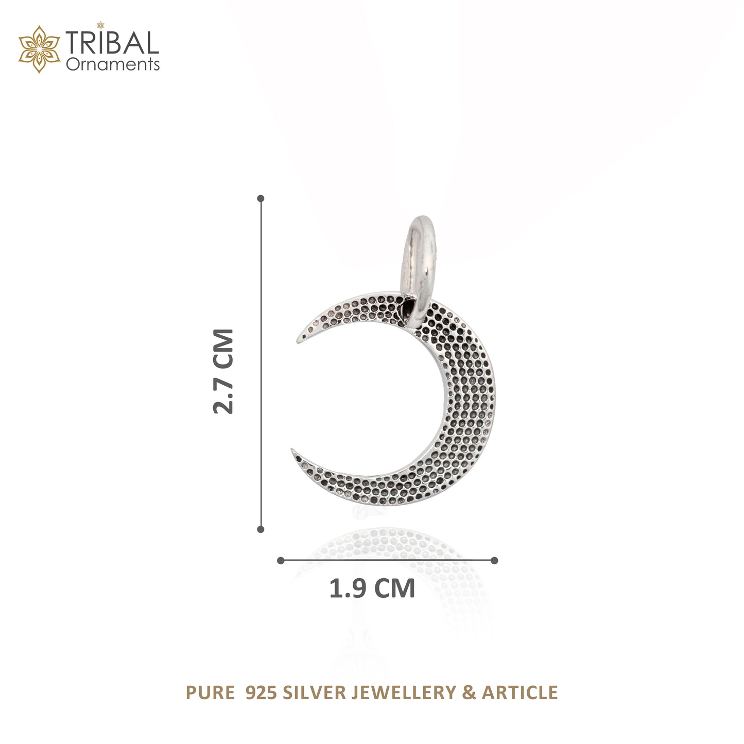 925 sterling silver unique half moon pendant amazing delicate silver jewelry for both men and women nsp651 - TRIBAL ORNAMENTS