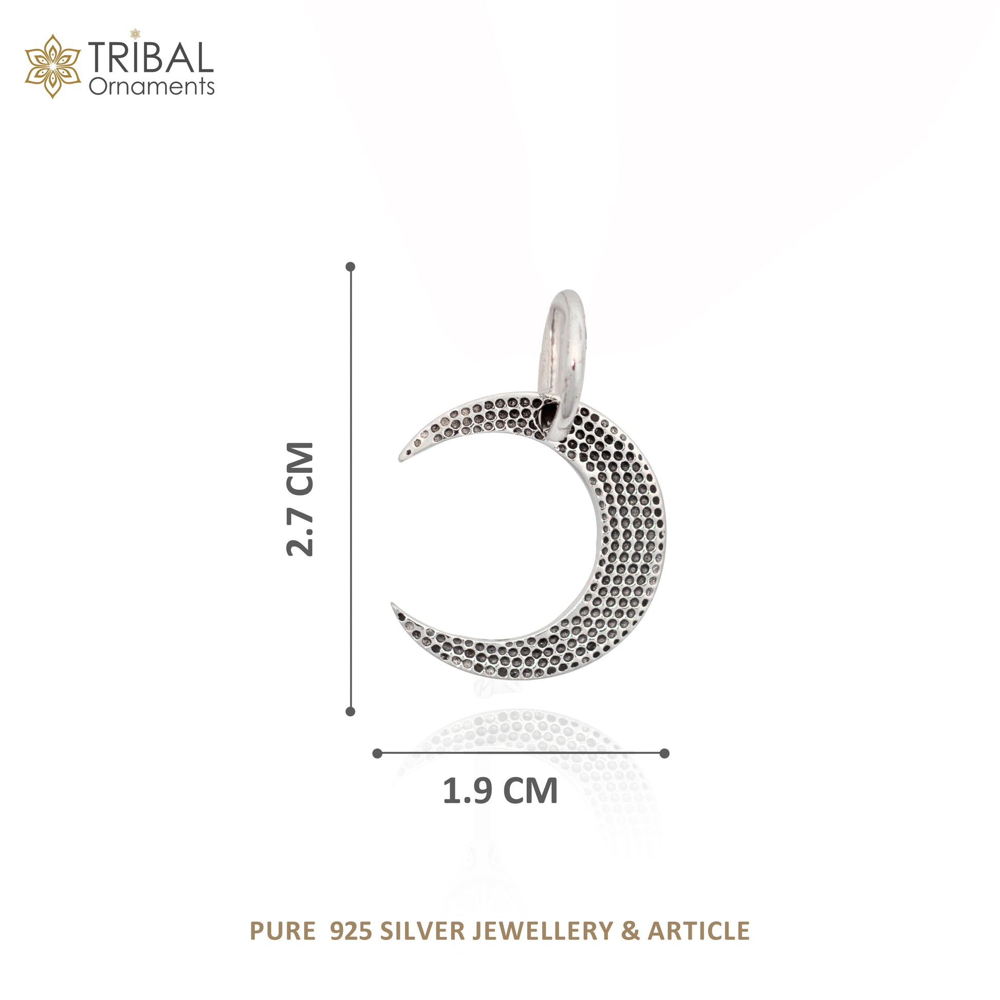 925 sterling silver unique half moon pendant amazing delicate silver jewelry for both men and women nsp651 - TRIBAL ORNAMENTS