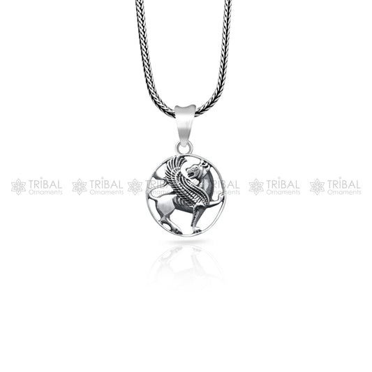 925 Sterling silver handmade ancient persian winged lion pendant nsp880 - TRIBAL ORNAMENTS
