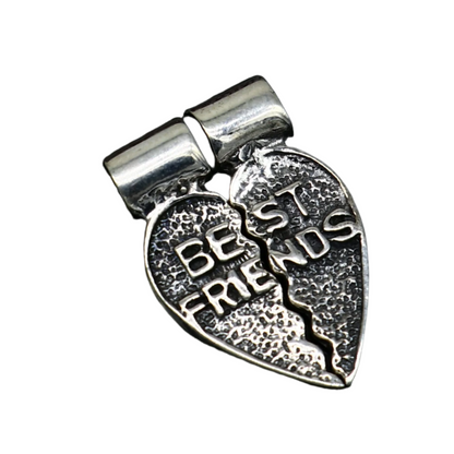 Elegant 925 sterling silver best friend broken pendant by Tribal Ornaments, showcasing handmade divine jewelry design.