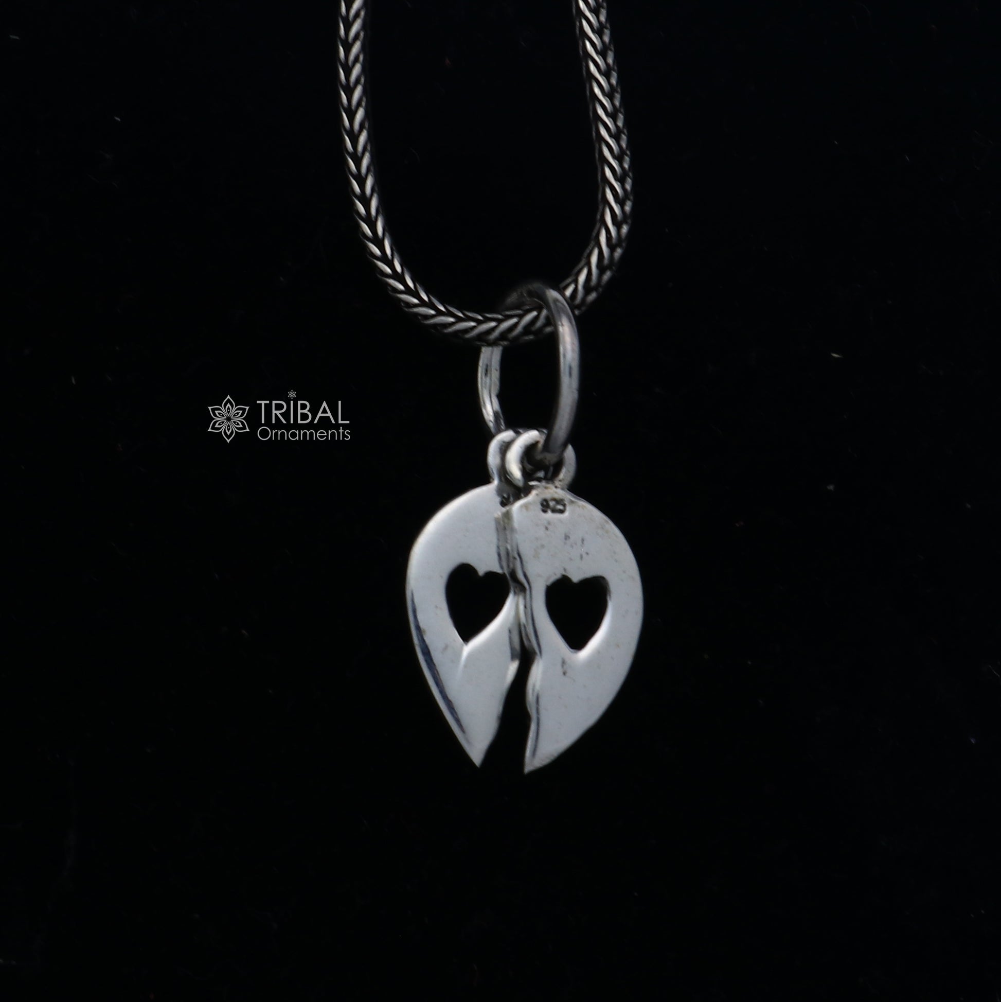 925 Sterling silver handmade  Broken heart pendant,nsp859 - TRIBAL ORNAMENTS
