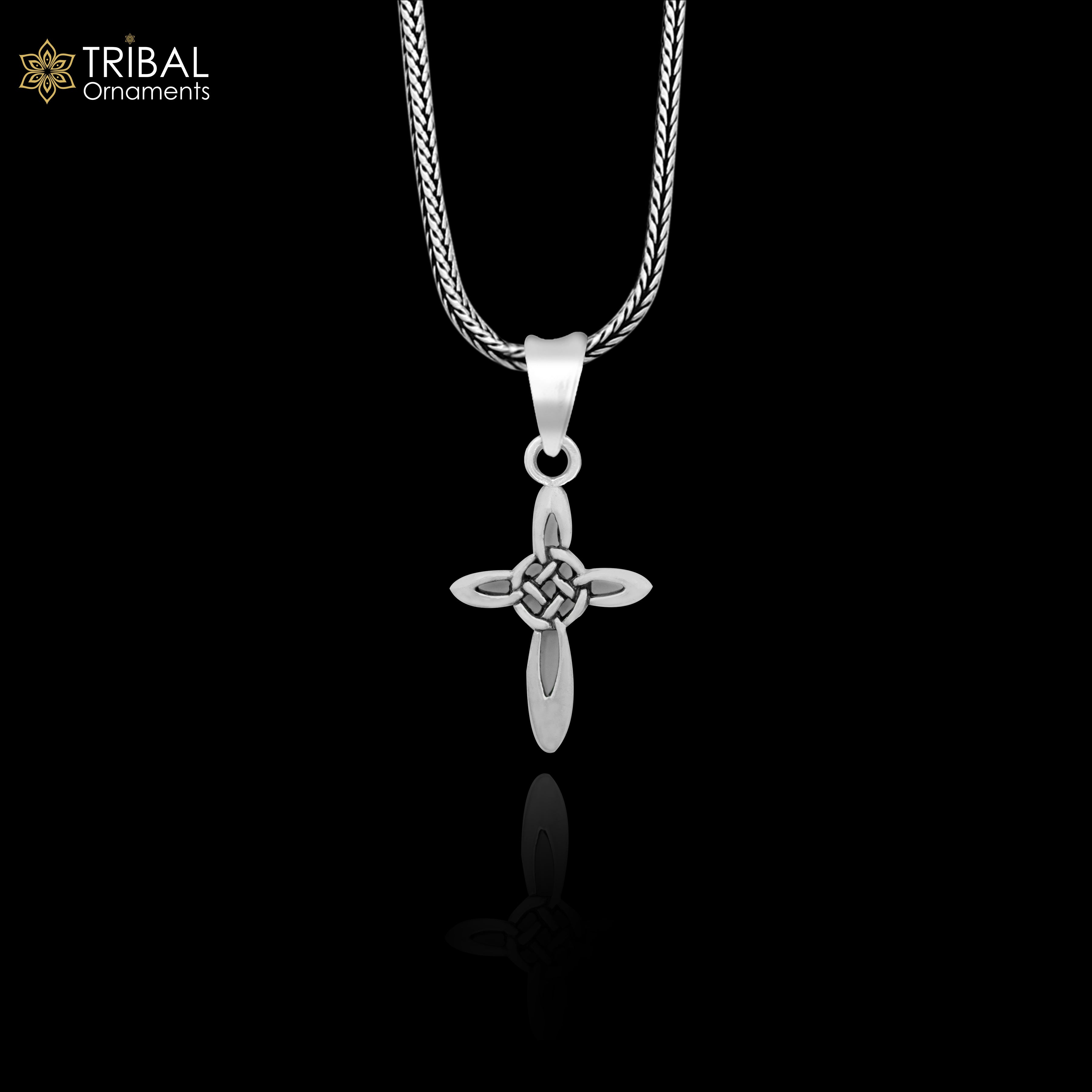 925 sterling silver handmade cross stylish pendant necklace for