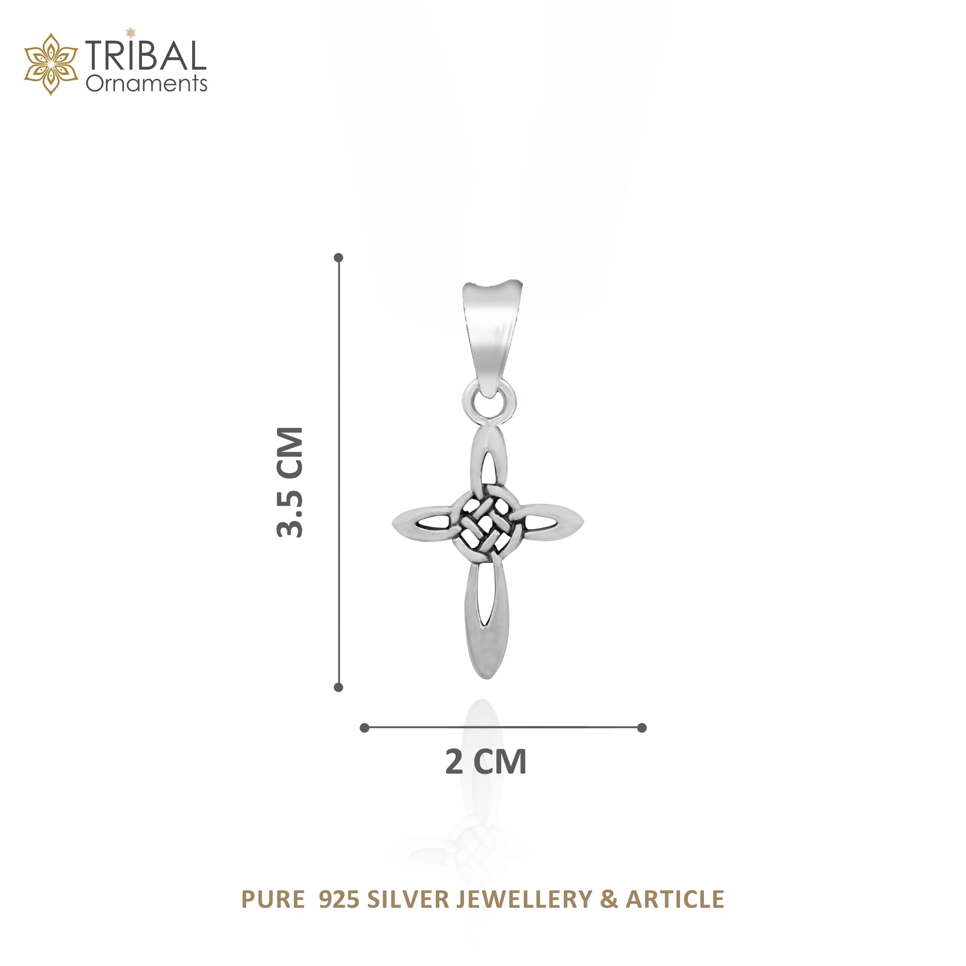 925 sterling silver handmade cross stylish pendant necklace for men with chain unisex jewellery nsp1002 - TRIBAL ORNAMENTS