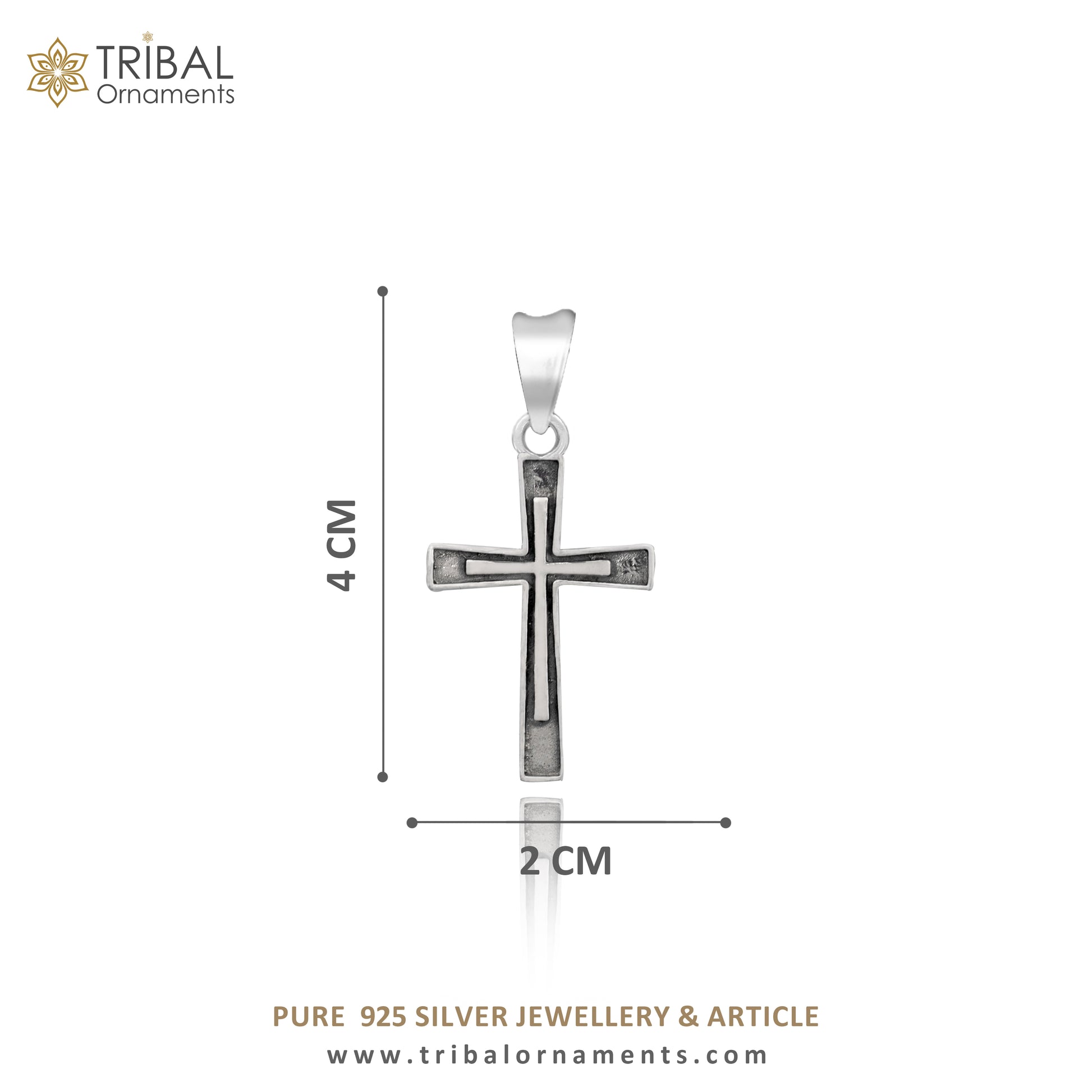 925 sterling silver handmade cross stylish pendant necklace for men with chain unisex jewellery nsp999 - TRIBAL ORNAMENTS