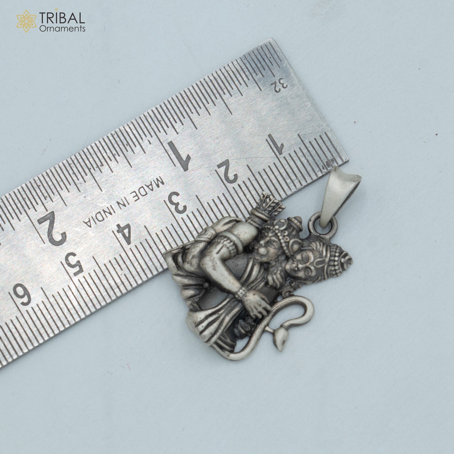 925 sterling silver handmade God Shri Ram and Hanuman Pendant with chain tribal jewellery nsp1004 - TRIBAL ORNAMENTS