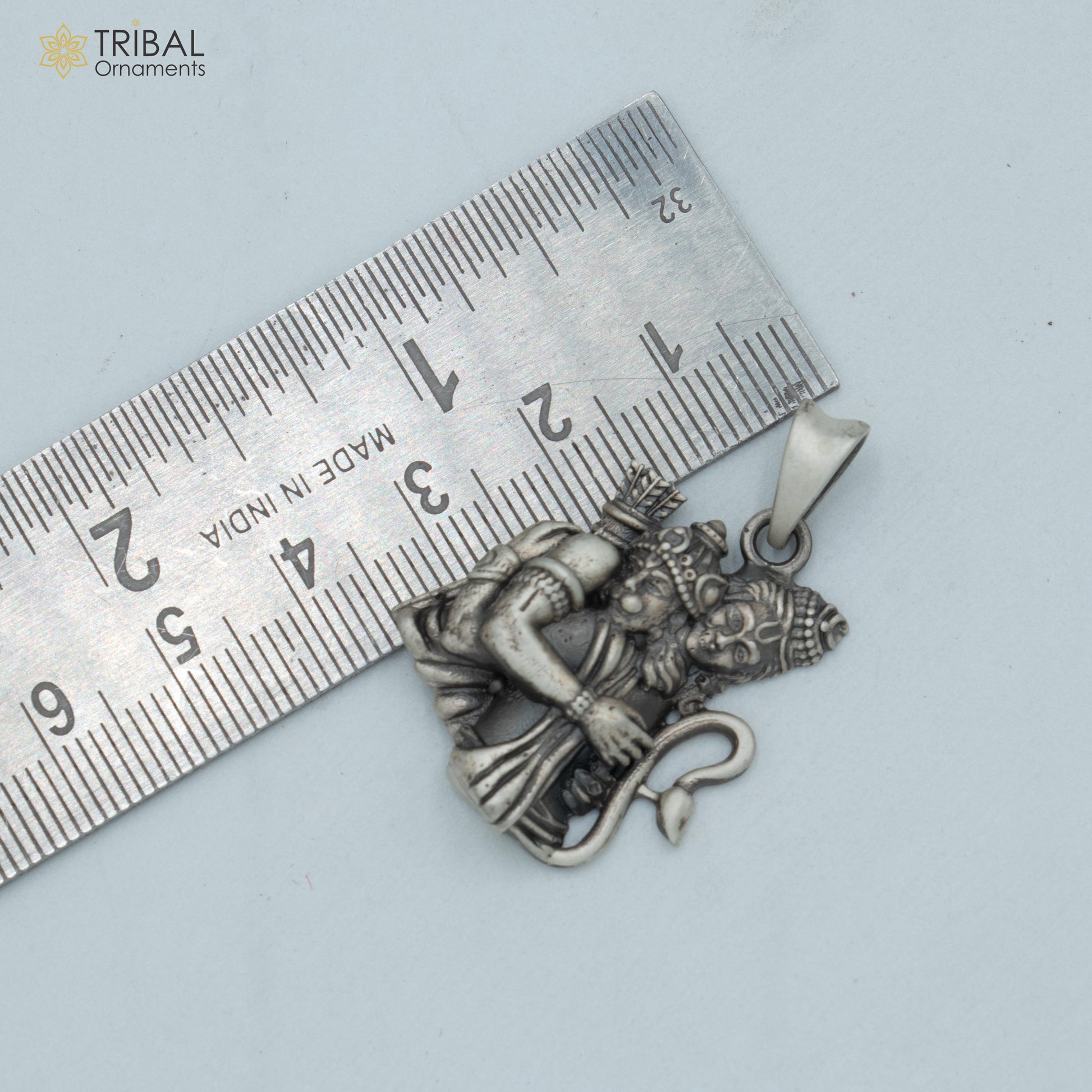 925 sterling silver handmade God Shri Ram and Hanuman Pendant with chain tribal jewellery nsp1004 - TRIBAL ORNAMENTS