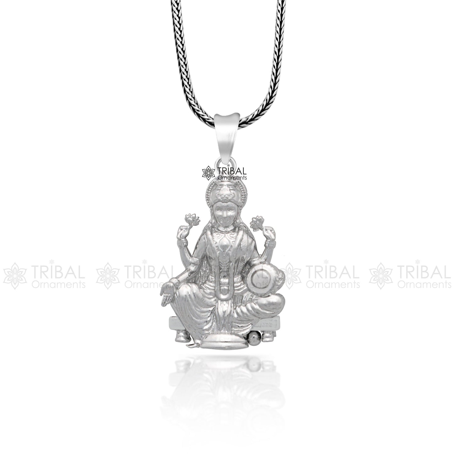 925 sterling silver handmade Goddess Maha Lakshmi/laxmi pendant, amazing divine lakshmi maa pendant gifting jewelry NSP826 - TRIBAL ORNAMENTS