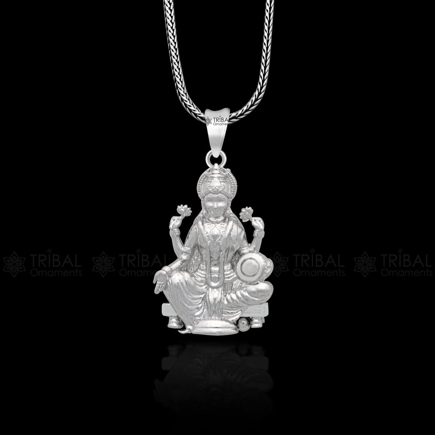 925 sterling silver handmade Goddess Maha Lakshmi/laxmi pendant, amazing divine lakshmi maa pendant gifting jewelry NSP826 - TRIBAL ORNAMENTS
