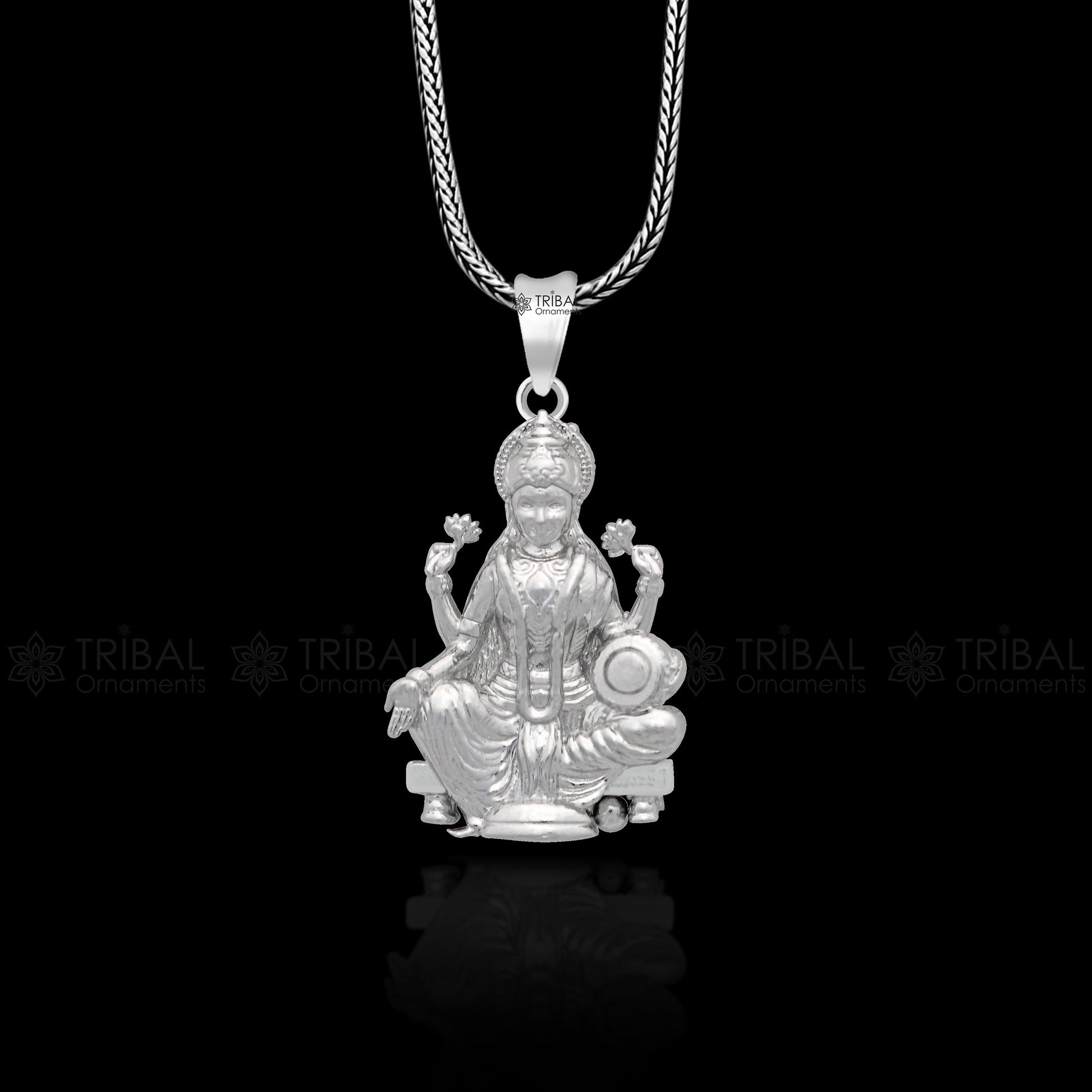 925 sterling silver handmade Goddess Maha Lakshmi/laxmi pendant, amazing divine lakshmi maa pendant gifting jewelry NSP826 - TRIBAL ORNAMENTS