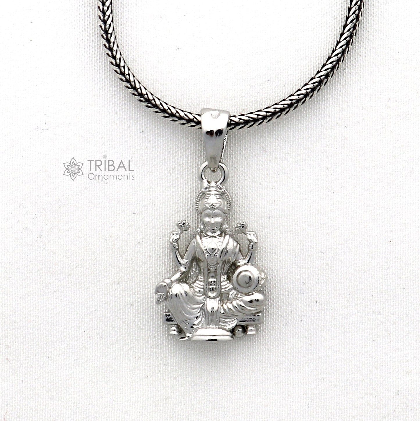 925 sterling silver handmade Goddess Maha Lakshmi/laxmi pendant, amazing divine lakshmi maa pendant gifting jewelry NSP826 - TRIBAL ORNAMENTS