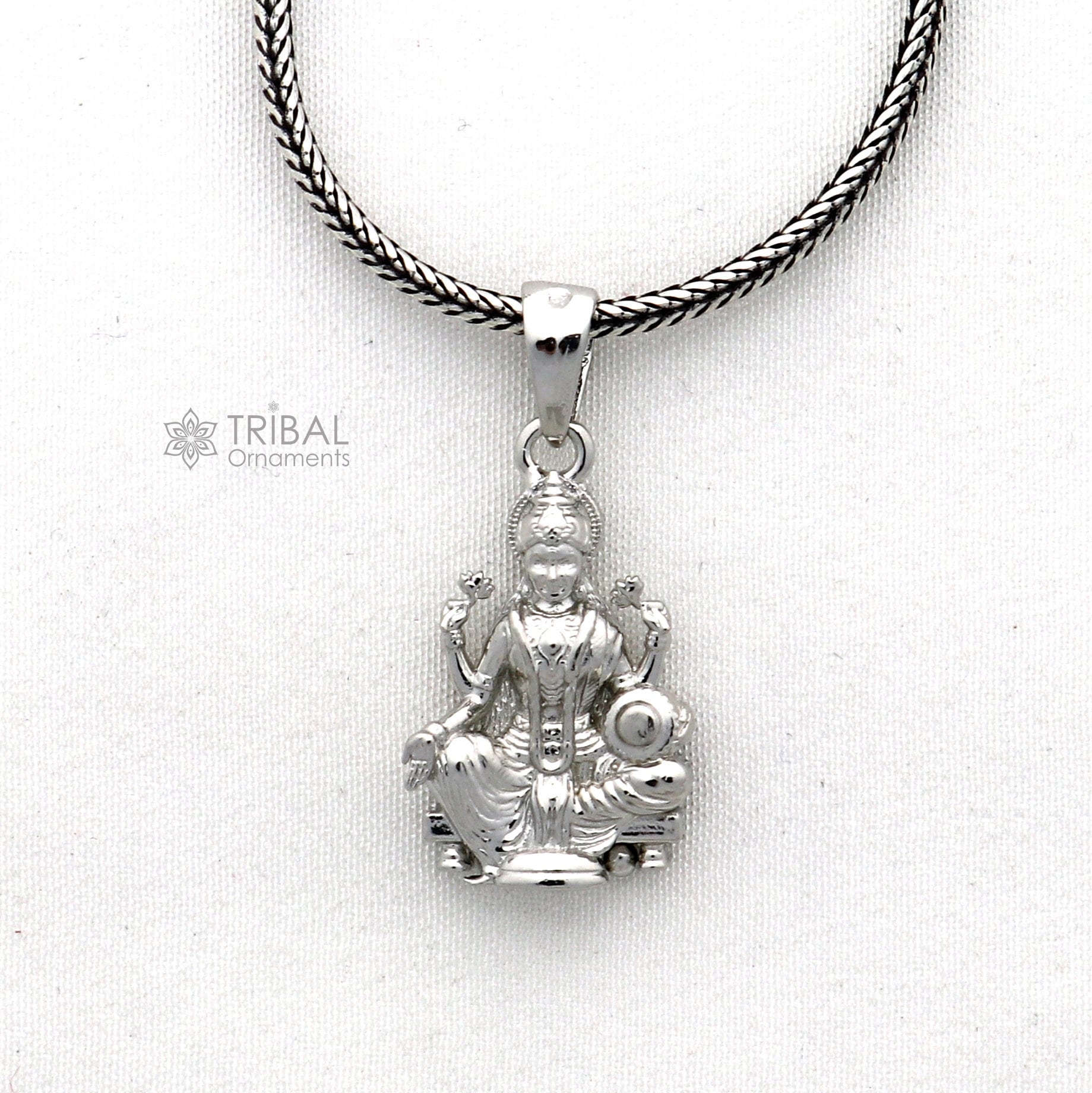 925 sterling silver handmade Goddess Maha Lakshmi/laxmi pendant, amazing divine lakshmi maa pendant gifting jewelry NSP826 - TRIBAL ORNAMENTS