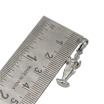 925 sterling silver Maha Lakshmi ji pendant featuring goddess Lakshmi design, handmade tribal jewelry for gifting or personal wear.