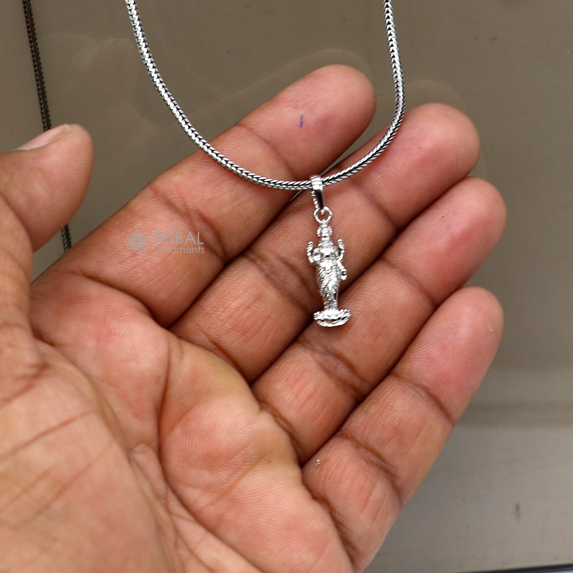 925 sterling silver handmade Goddess Maha Lakshmi/laxmi pendant, amazing divine lakshmi maa pendant gifting jewelry NSP830 - TRIBAL ORNAMENTS