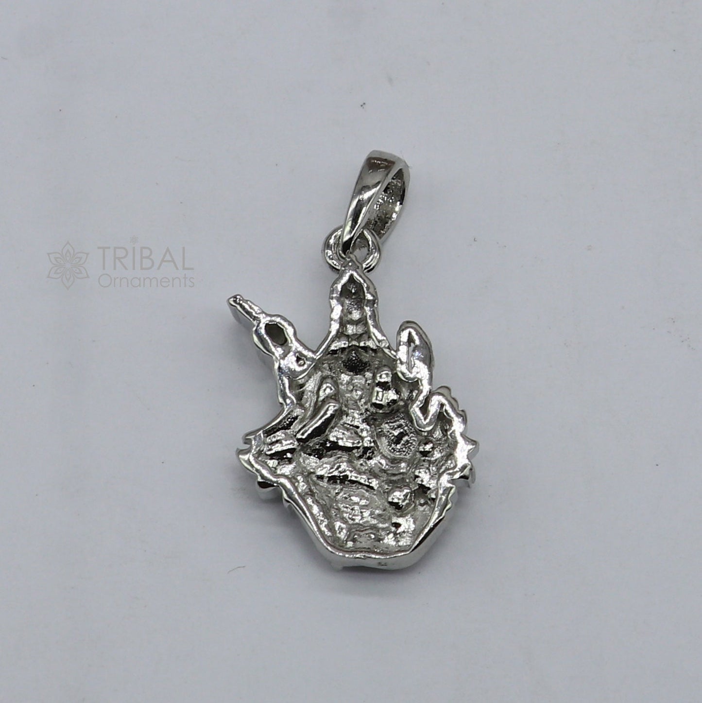 925 sterling silver Goddess Saraswati Maa pendant, handmade divine jewelry by TRIBAL ORNAMENTS, perfect for gifting.