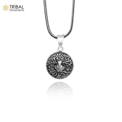 Handmade 925 sterling silver Lord Ganesha pendant by TRIBAL ORNAMENTS, stylish tribal jewelry, unisex gift, customizable design.