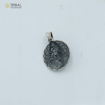 Sterling silver Hanuman (Balaji) pendant with chain, handcrafted tribal jewelry from Tribal Ornaments.