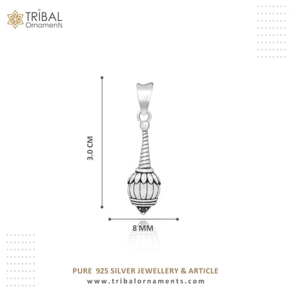 925 sterling silver Hanuman Gada pendant from Tribal Ornaments, showcasing a symbol of power, wisdom, and resilience.