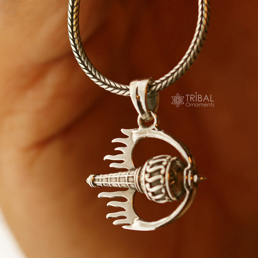 925 sterling silver  handmade hanuman gota / gada stylish pendant jewellery nsp998 - TRIBAL ORNAMENTS