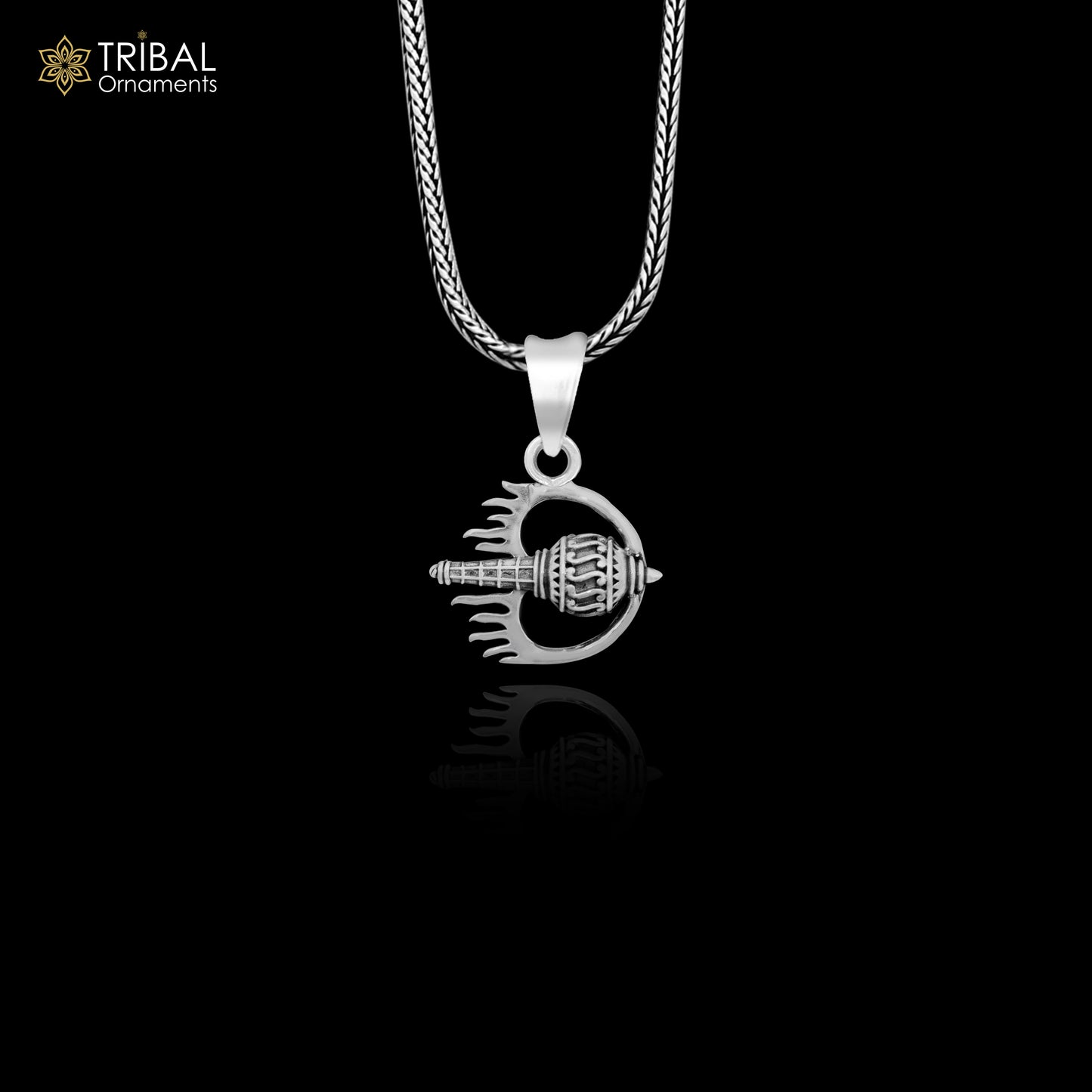 925 sterling silver  handmade hanuman gota / gada stylish pendant jewellery nsp998 - TRIBAL ORNAMENTS