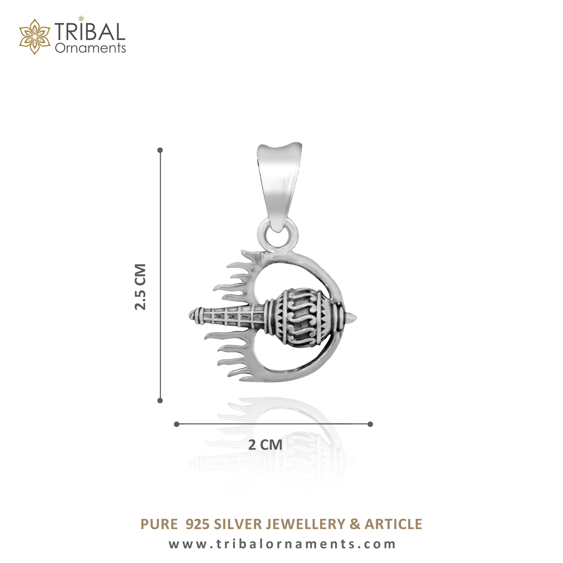 925 sterling silver  handmade hanuman gota / gada stylish pendant jewellery nsp998 - TRIBAL ORNAMENTS